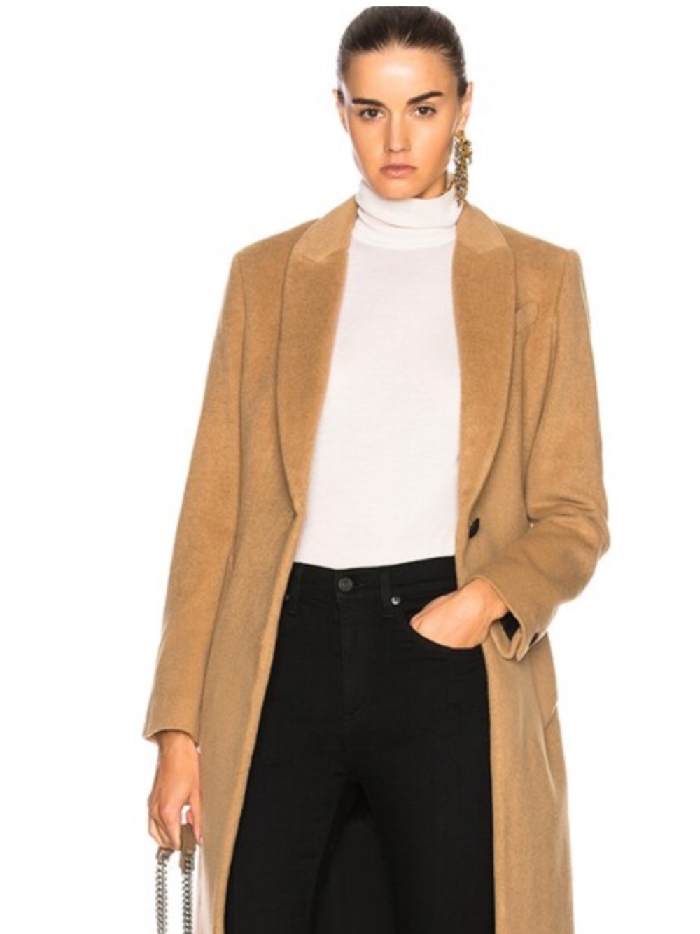 rag & bone Double-Breasted Camel Wool Long  Coat sz 12